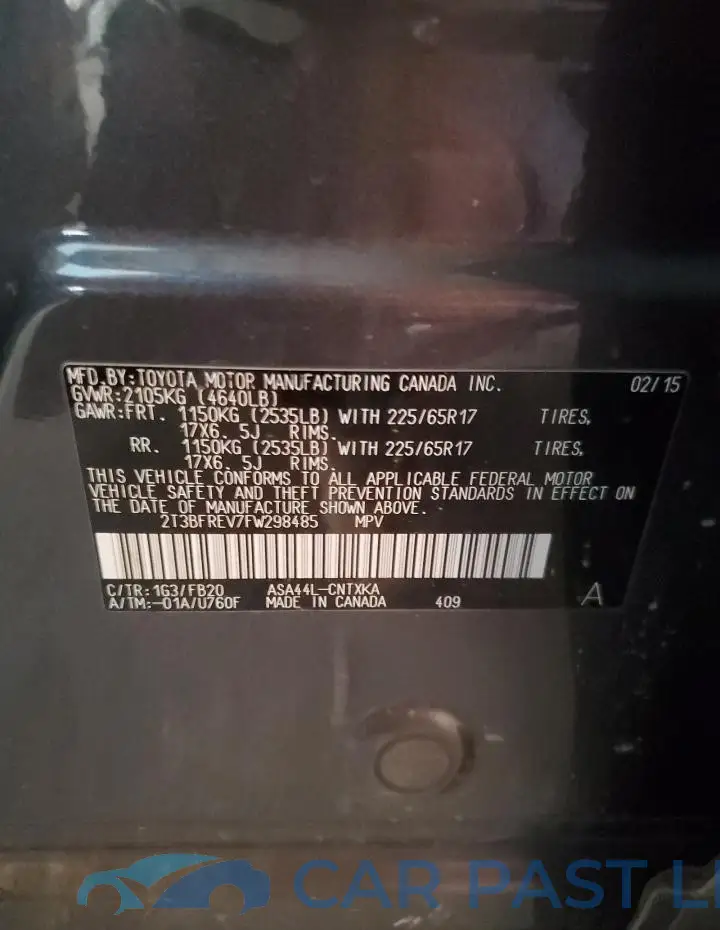 2T3BFREV7FW298485# 12