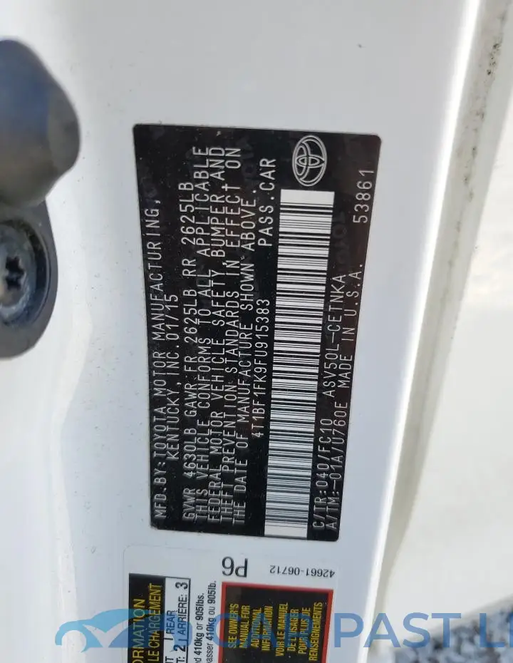4T1BF1FK9FU915383# 12
