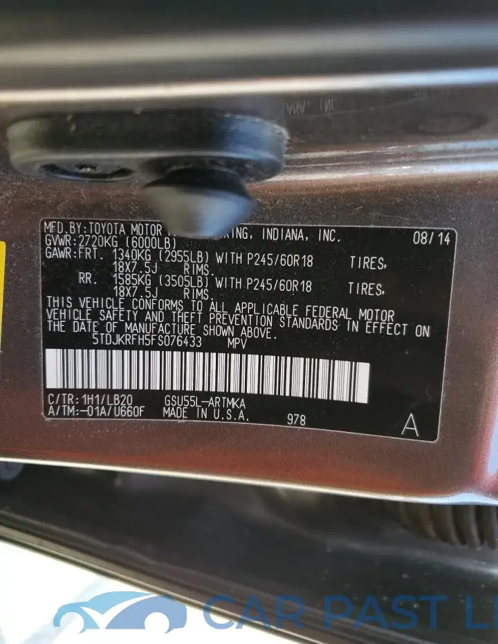 5TDJKRFH5FS076433# 13