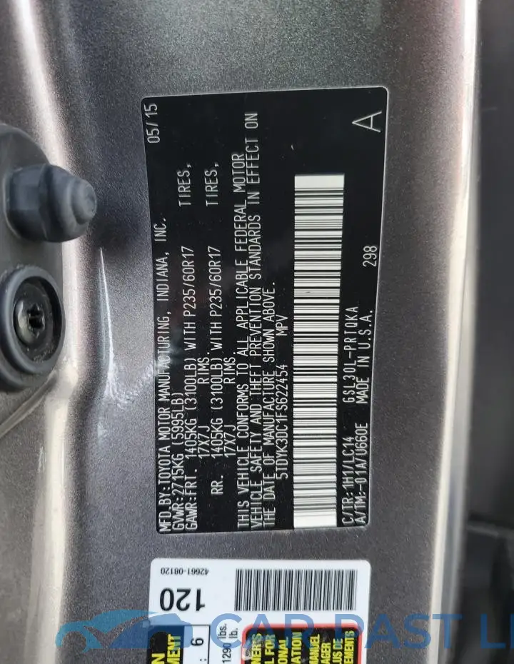5TDYK3DC1FS622454# 14