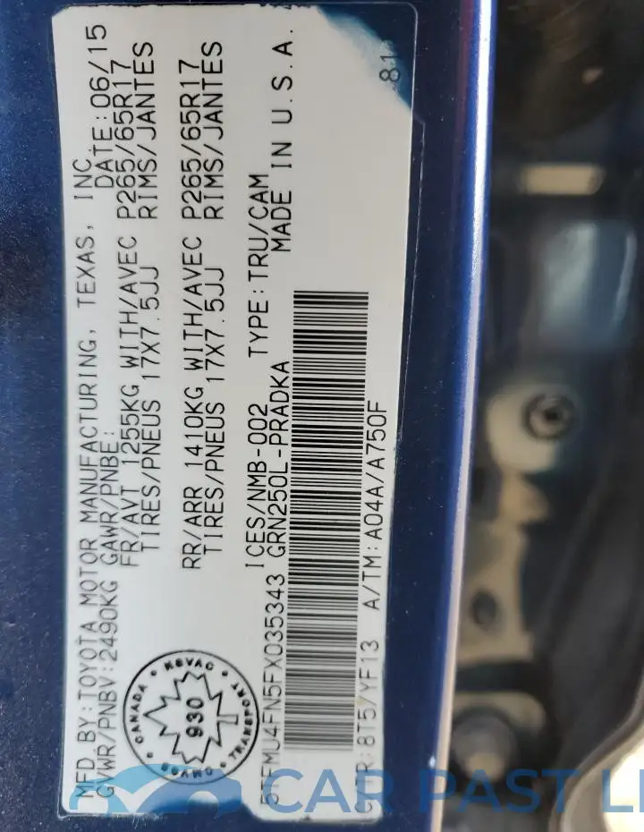 5TFMU4FN5FX035343# 12