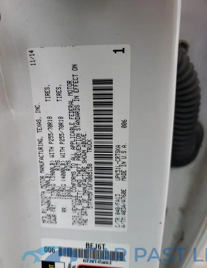 5TFRM5F16FX085158# 12