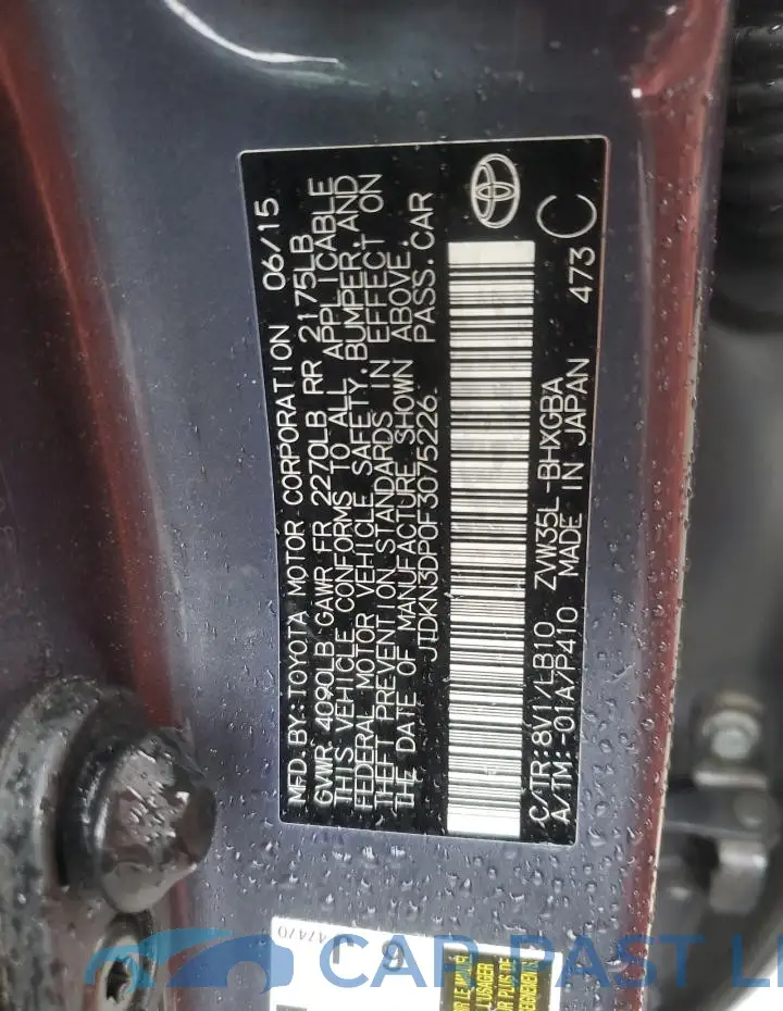 JTDKN3DP0F3075226# 12