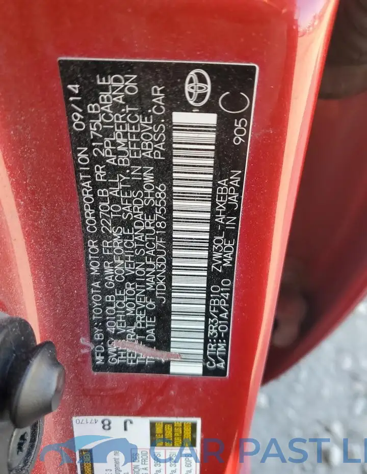 JTDKN3DU7F1875586# 12