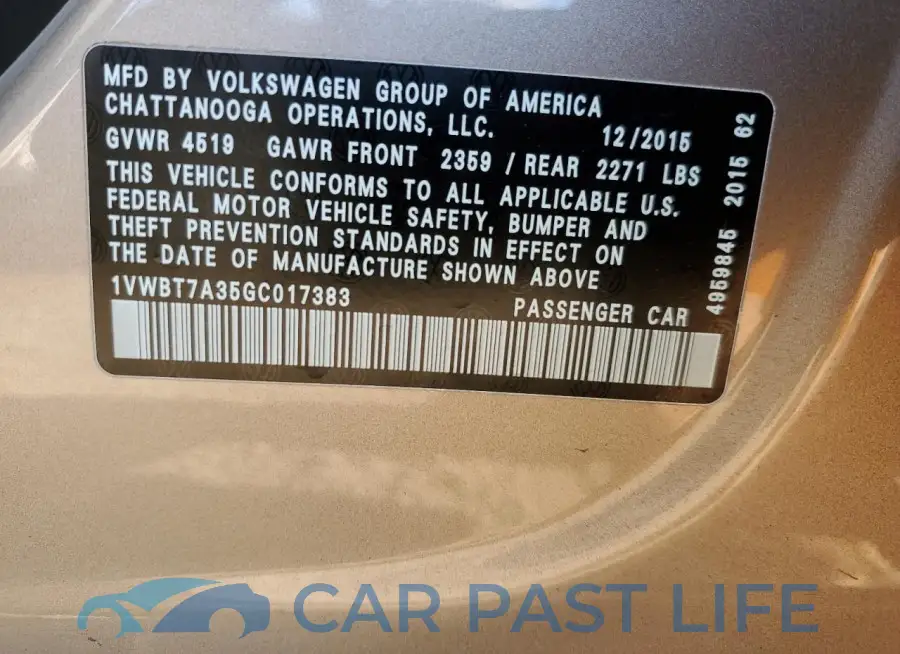 1VWBT7A35GC017383# 12