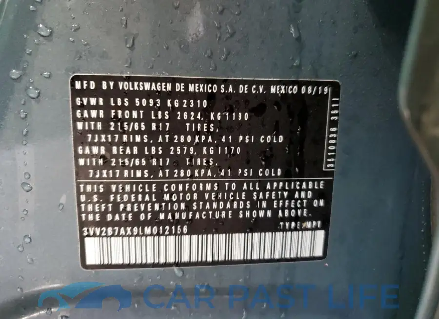 3VV2B7AX9LM012156# 13