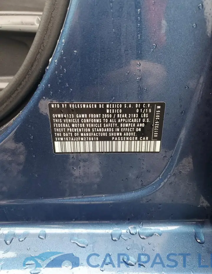 3VW1K7AJ2FM278819# 13