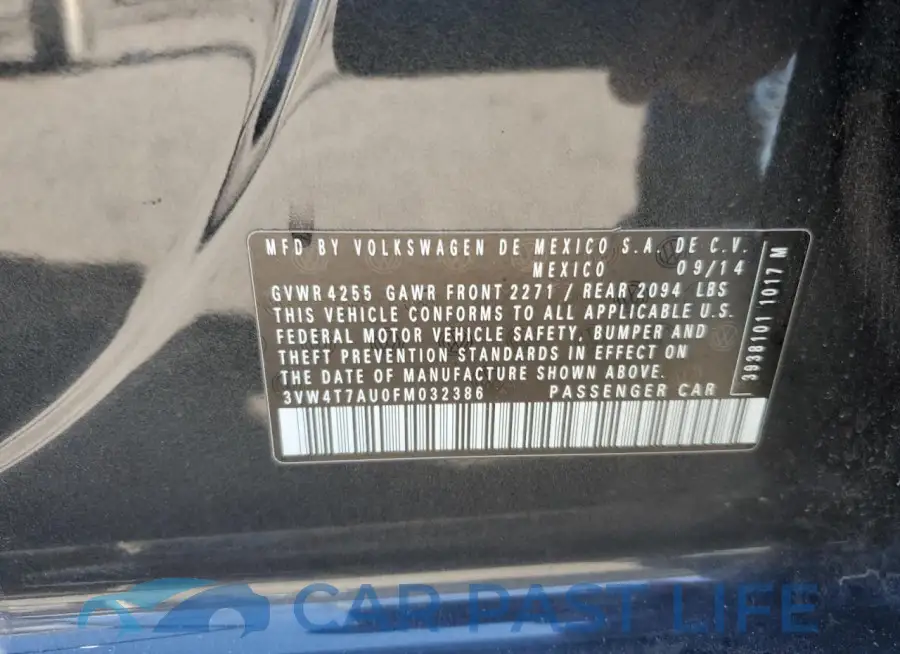 3VW4T7AU0FM032386# 12