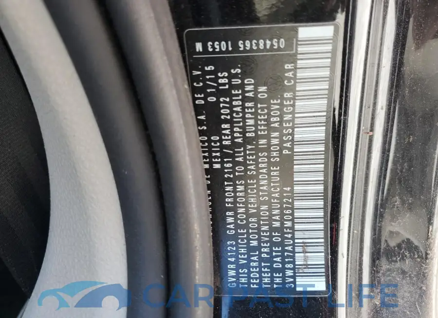 3VW817AU4FM067214# 13