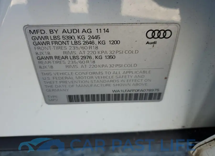 WA1LFAFP0FA078975# 13