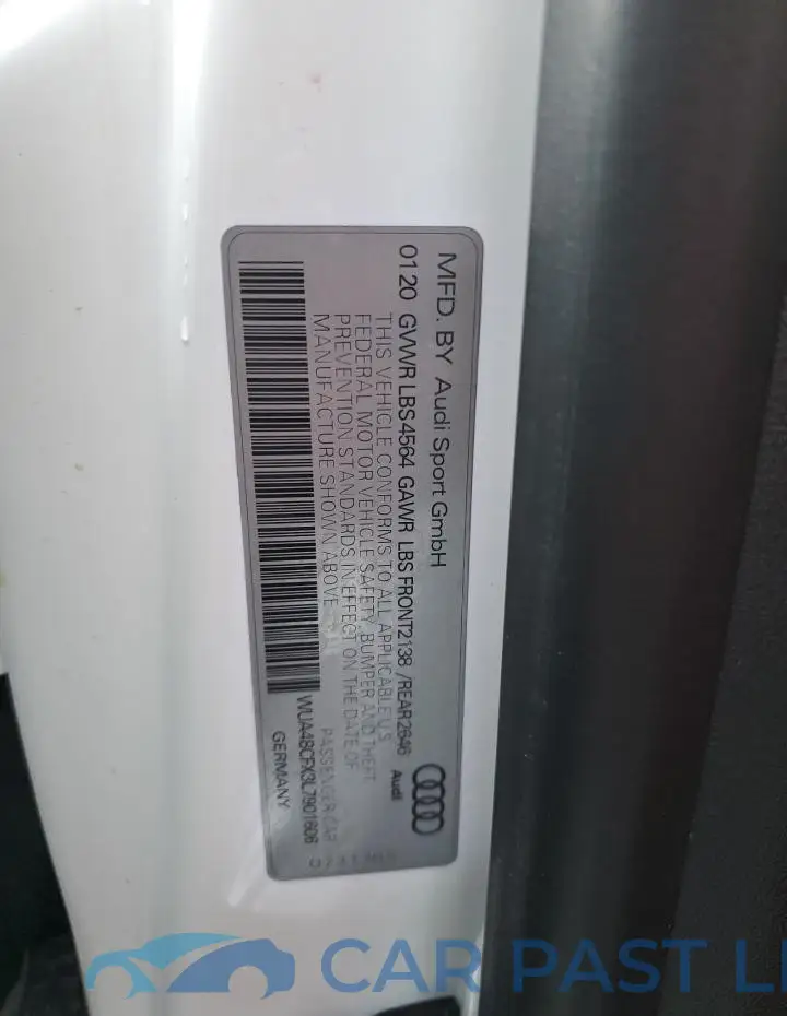 WUA4BCFX3L7901606# 12