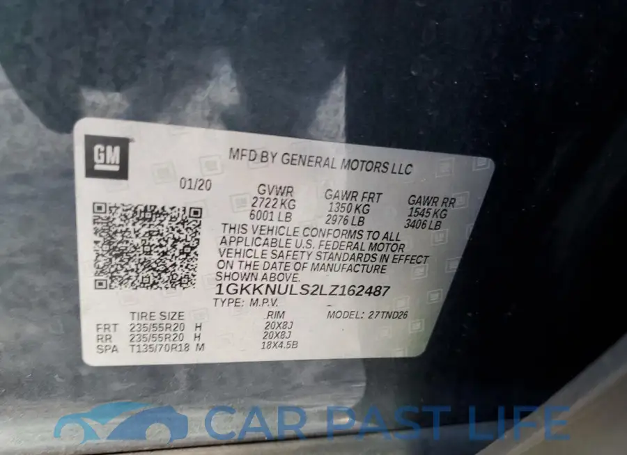 1GKKNULS2LZ162487# 13