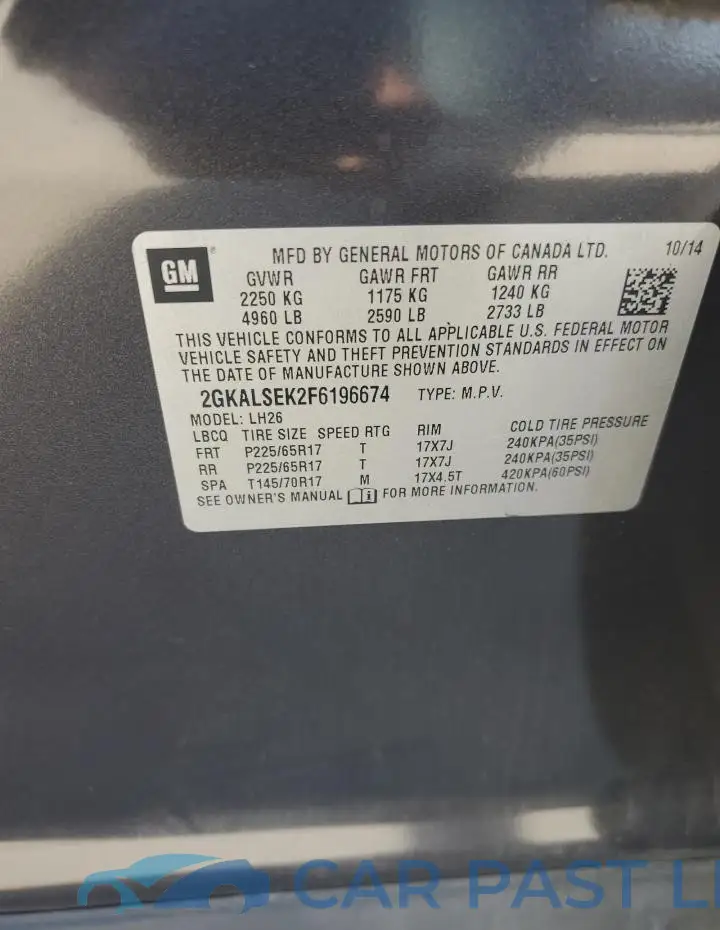 2GKALSEK2F6196674# 12