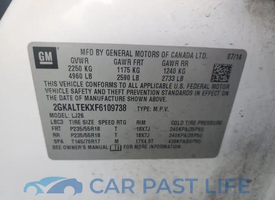 2GKALTEKXF6109738# 13
