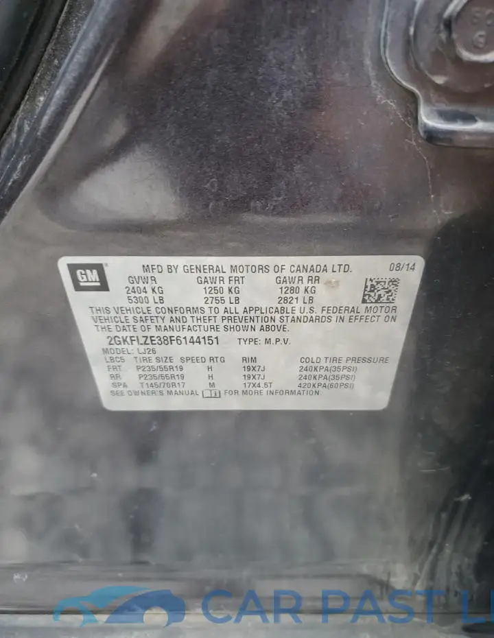 2GKFLZE38F6144151# 13