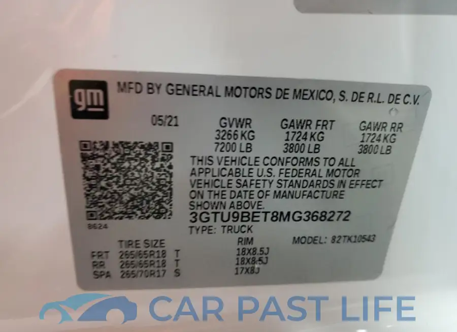 3GTU9BET8MG368272# 12