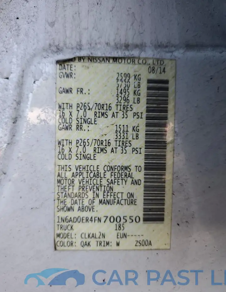 1N6AD0ER4FN700550# 13