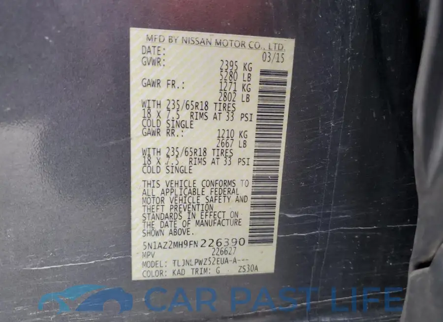5N1AZ2MH9FN226390# 13