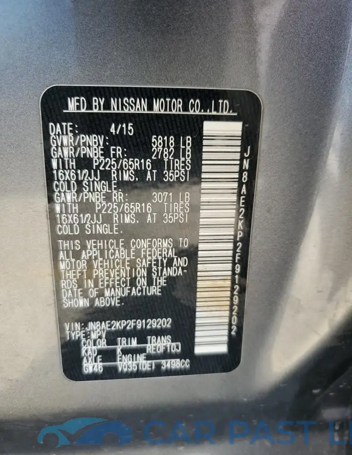 JN8AE2KP2F9129202# 13
