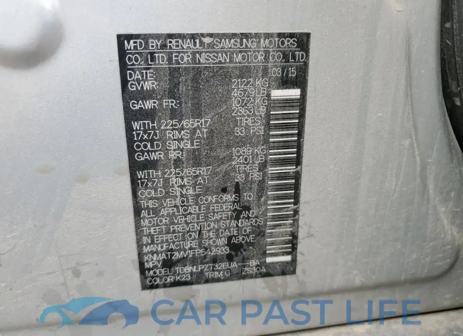 KNMAT2MV1FP542933# 13