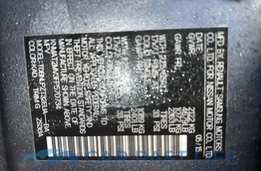 KNMAT2MV3FP570734# 10