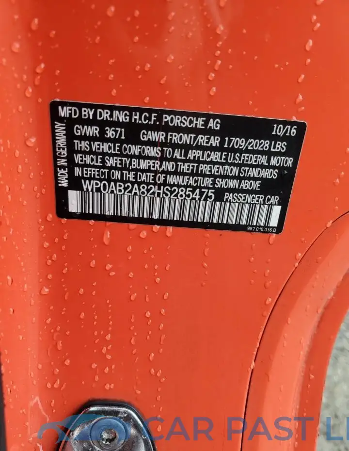 WP0AB2A82HS285475# 12