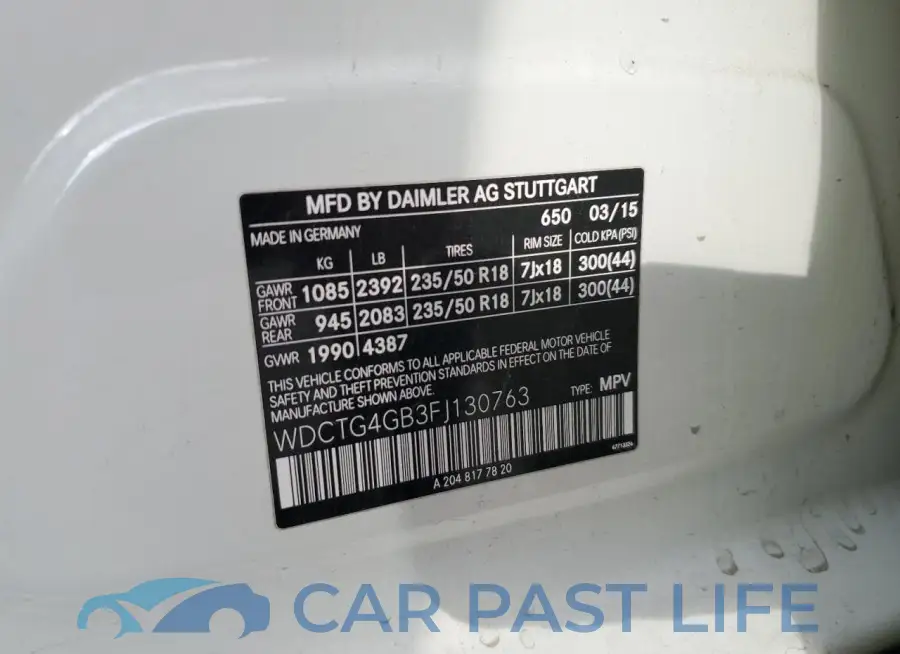 WDCTG4GB3FJ130763# 14