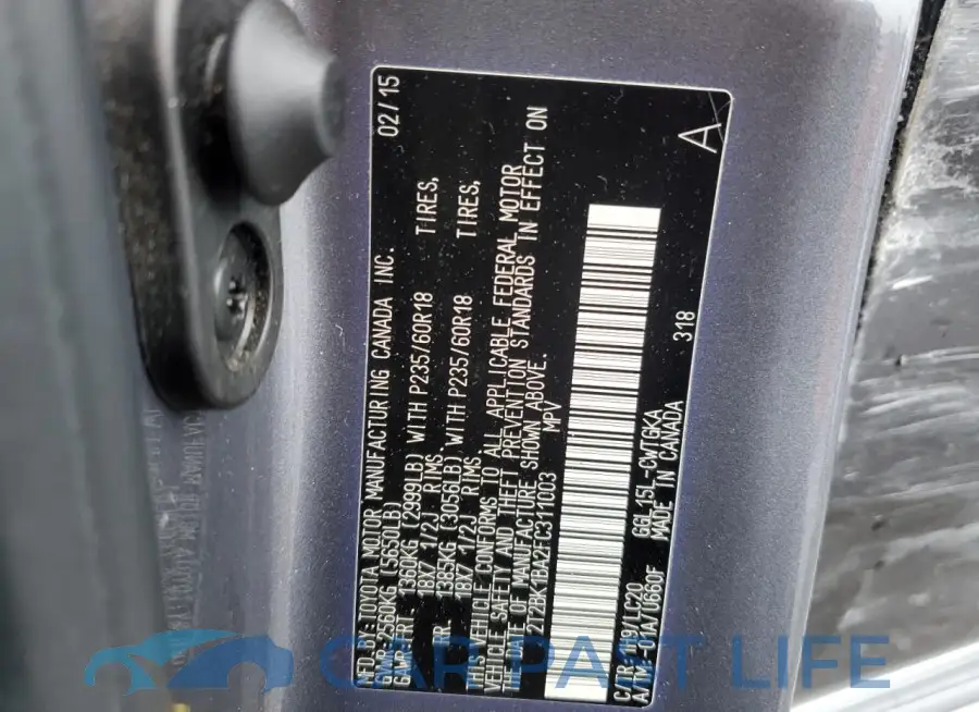 2T2BK1BA2FC311003# 13