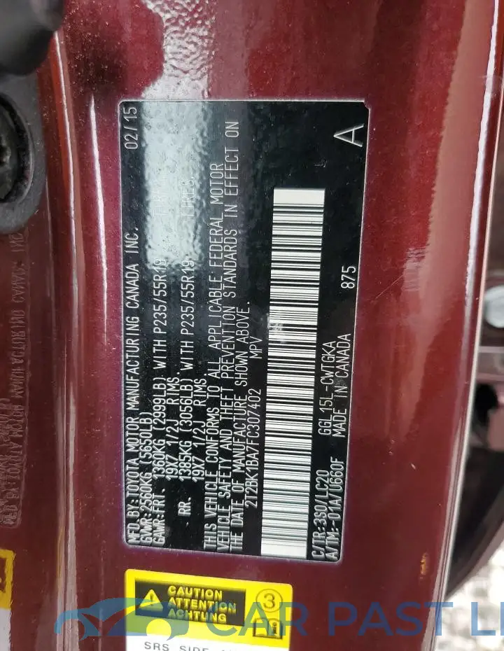 2T2BK1BA7FC307402# 13