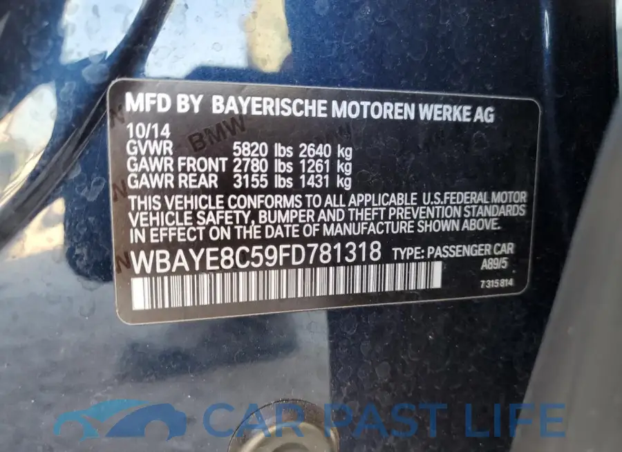 WBAYE8C59FD781318# 12