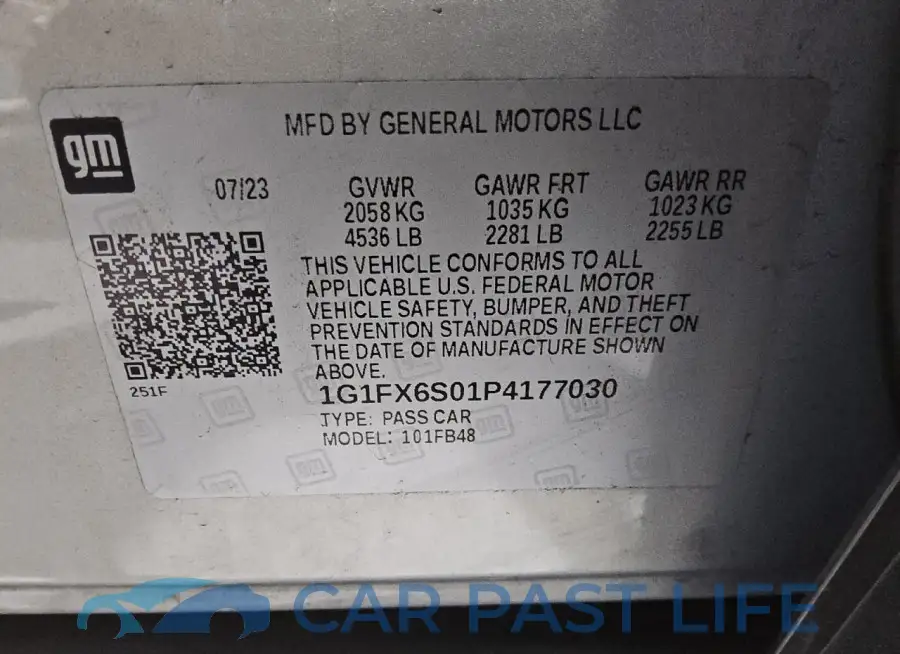 1G1FX6S01P4177030# 13