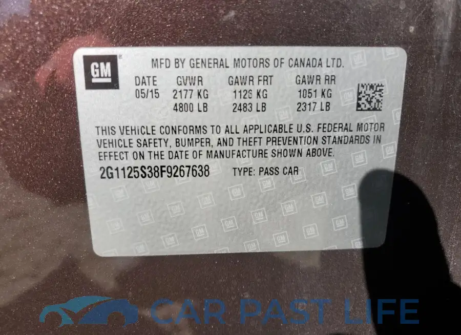 2G1125S38F9267638# 12