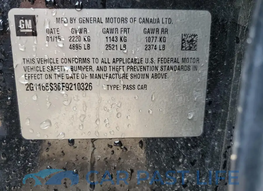 2G1165S36F9210326# 12