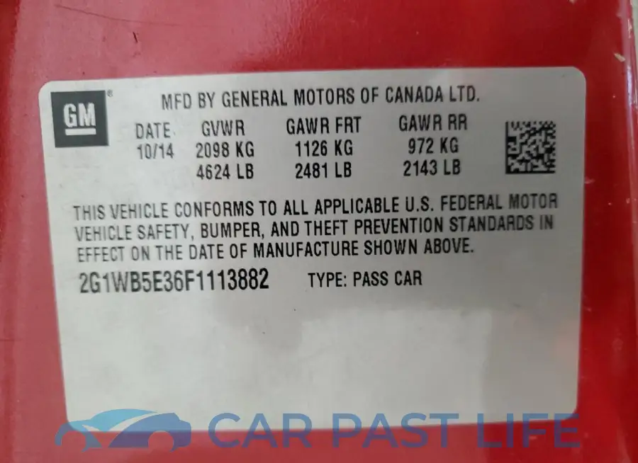 2G1WB5E36F1113882# 13