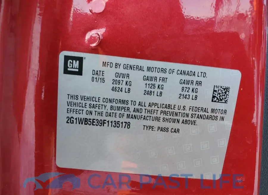 2G1WB5E39F1135178# 12
