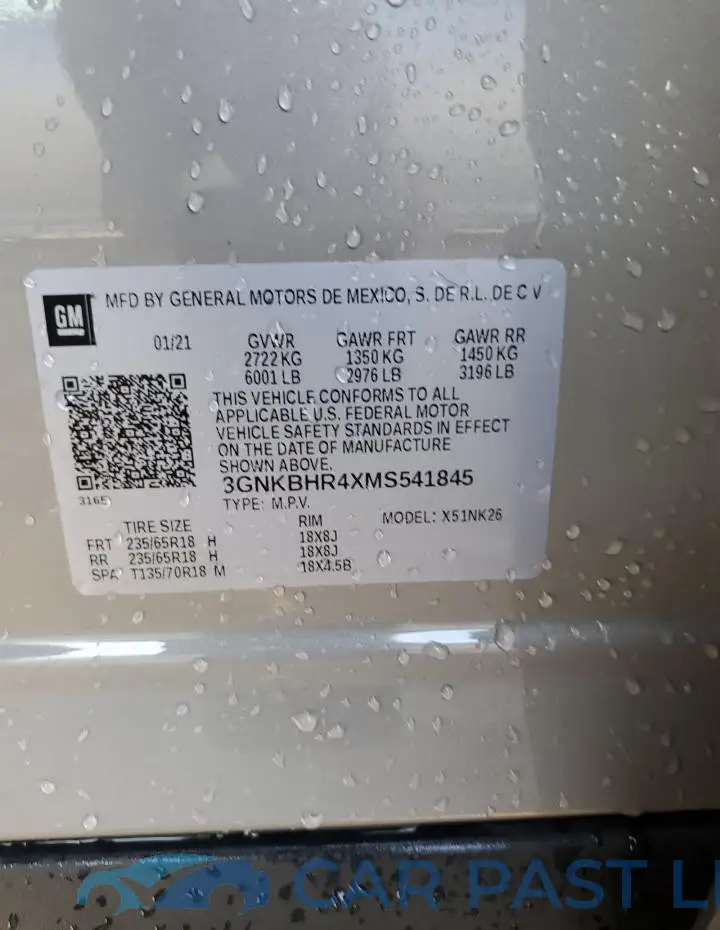 3GNKBHR4XMS541845# 13