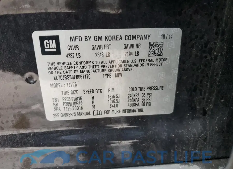 KL7CJRSB8FB067176# 12