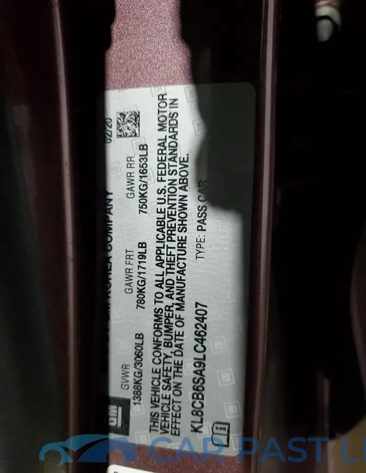 KL8CB6SA9LC462407# 13