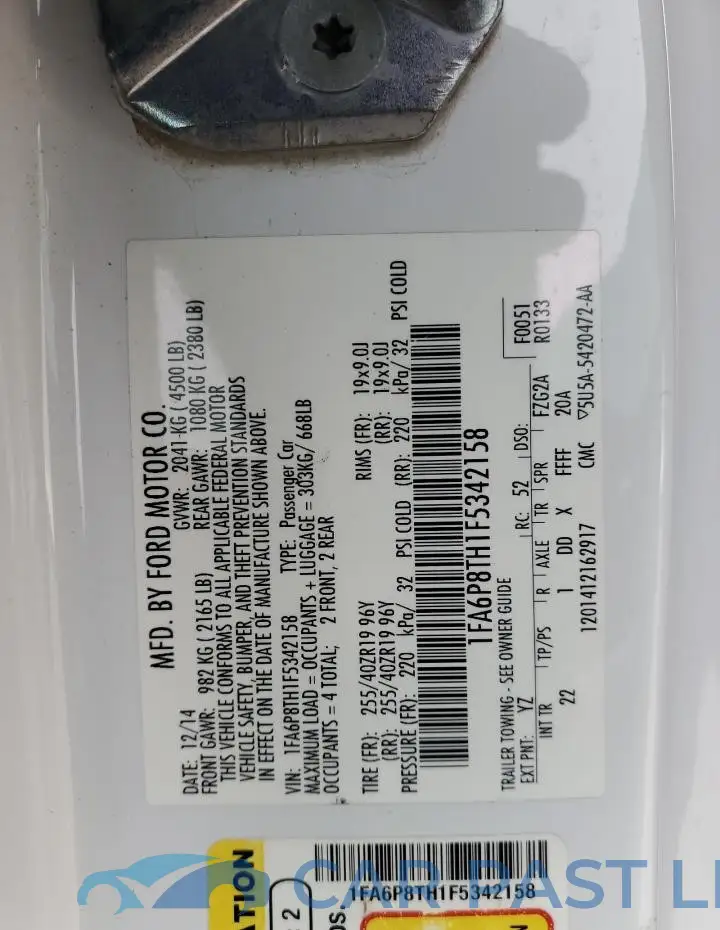 1FA6P8TH1F5342158# 12