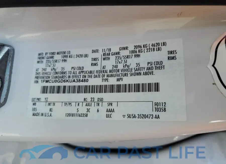 1FMCU0GD6KUA38480# 13