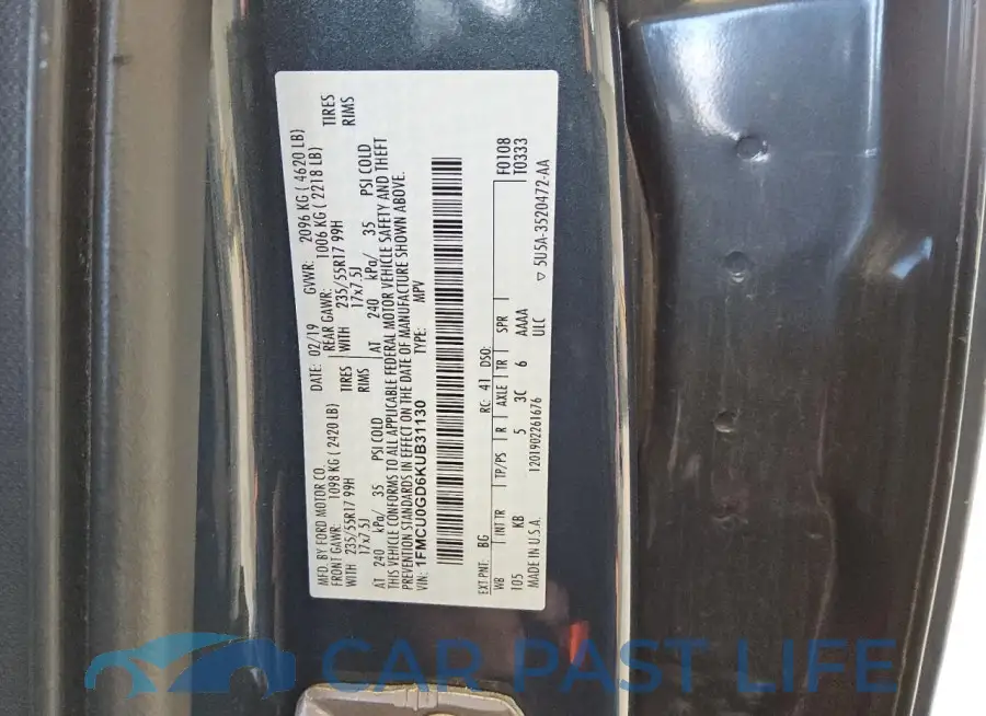 1FMCU0GD6KUB31130# 13