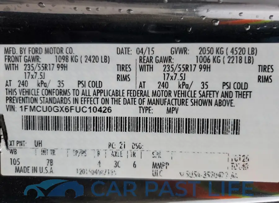 1FMCU0GX6FUC10426# 13