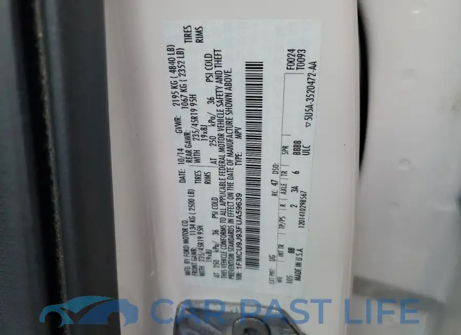 1FMCU9J93FUA59639# 13