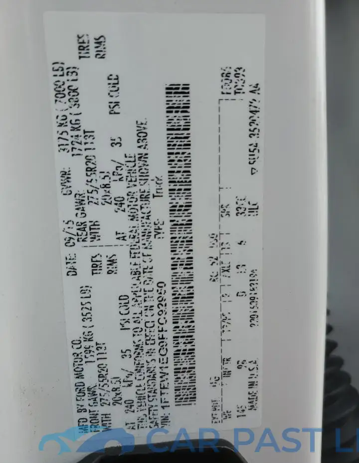 1FTEW1EG9FFC92950# 12