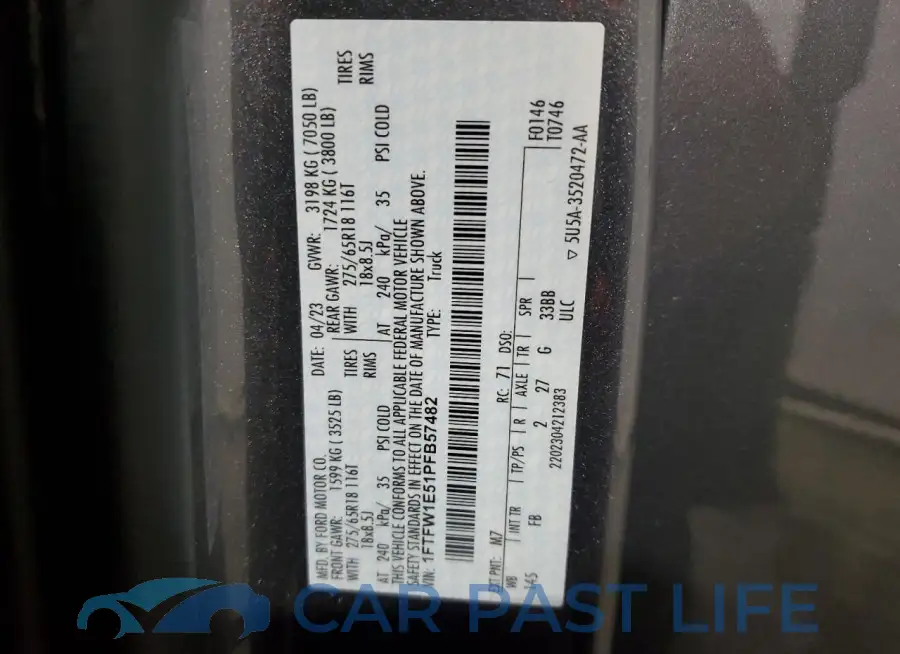 1FTFW1E51PFB57482# 13