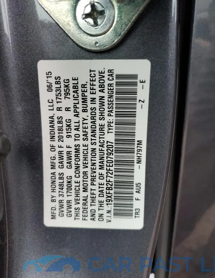 19XFB2F72FE079207# 12