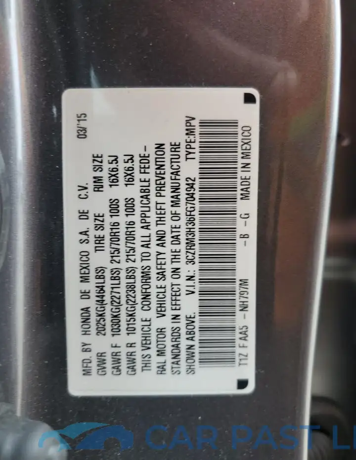 3CZRM3H36FG704942# 14