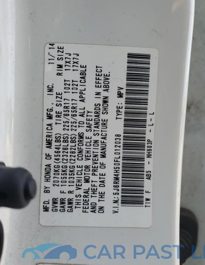 5J6RM4H50FL012038# 13