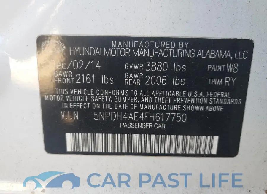 5NPDH4AE4FH617750# 12
