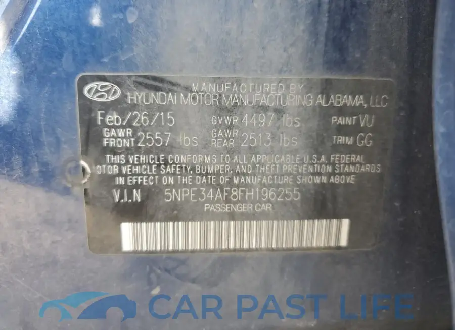 5NPE34AF8FH196255# 12